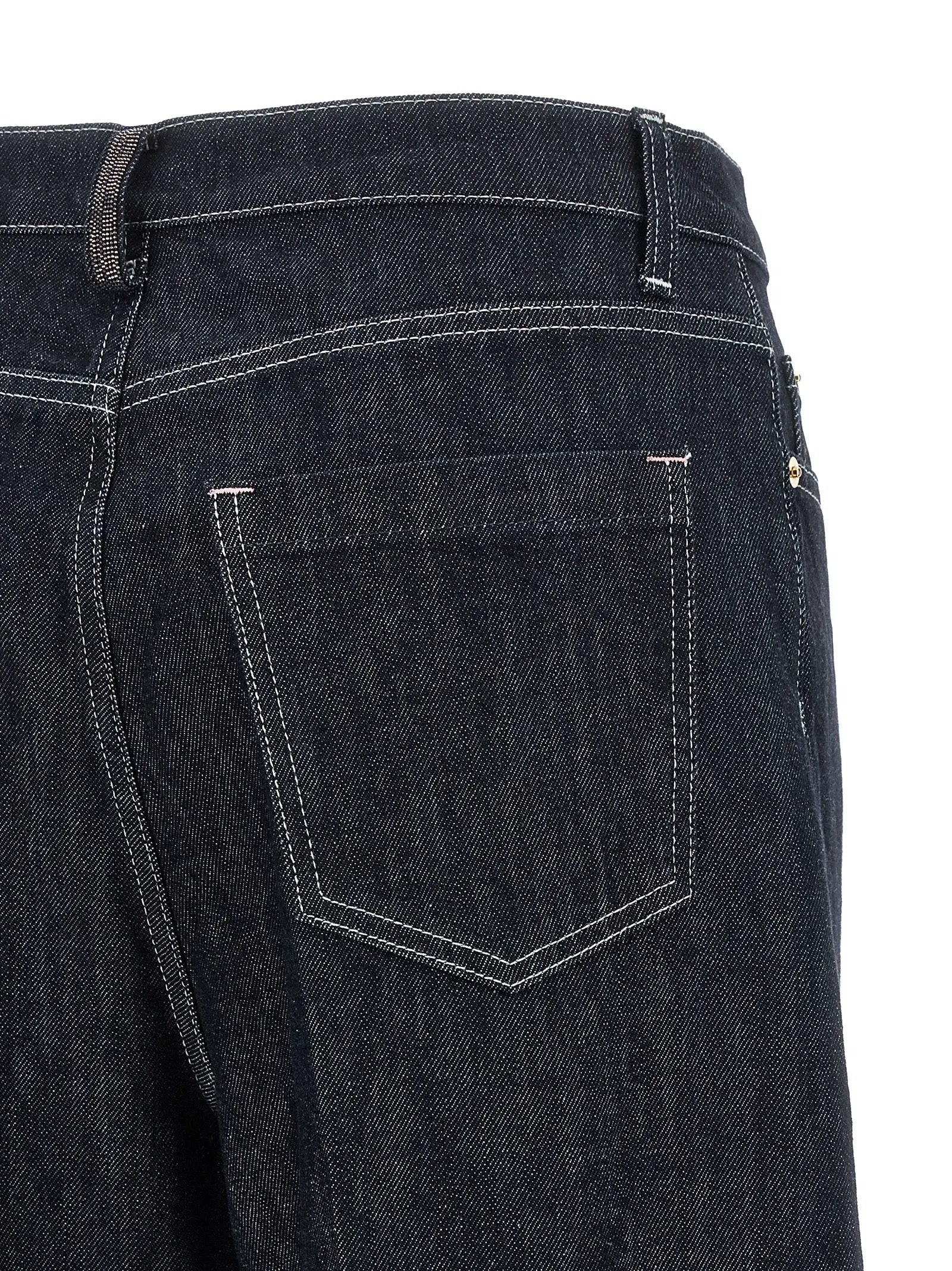 Fabiana Filippi Jeans en denim de coton bleu