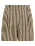 Brunello Cucinelli Bicolor Linen Bermuda Shorts