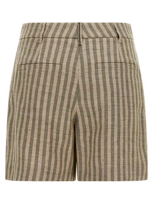 Brunello Cucinelli Bicolor Linen Bermuda Shorts