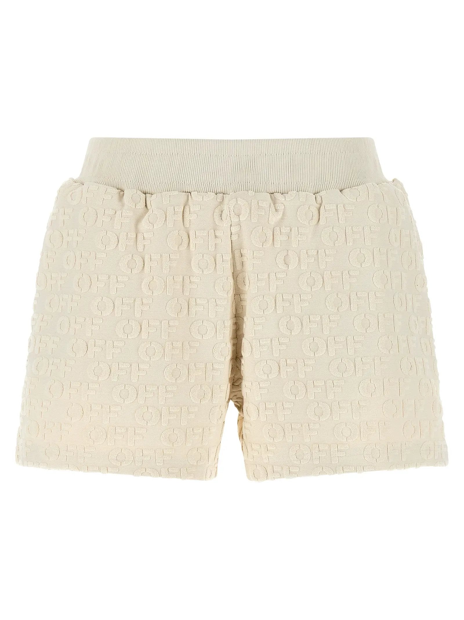 Off-White Beige Cotton Bermuda Shorts