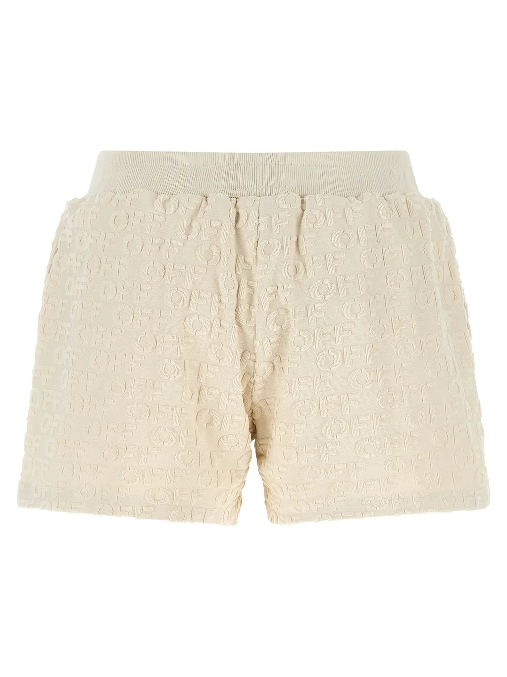 Off-White Beige Cotton Bermuda Shorts