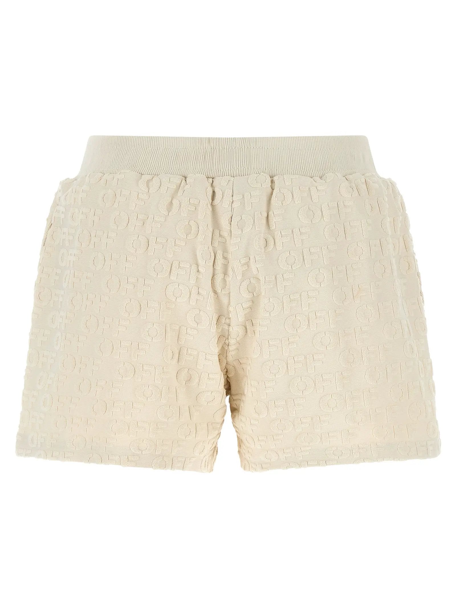 Off-White Beige Cotton Bermuda Shorts