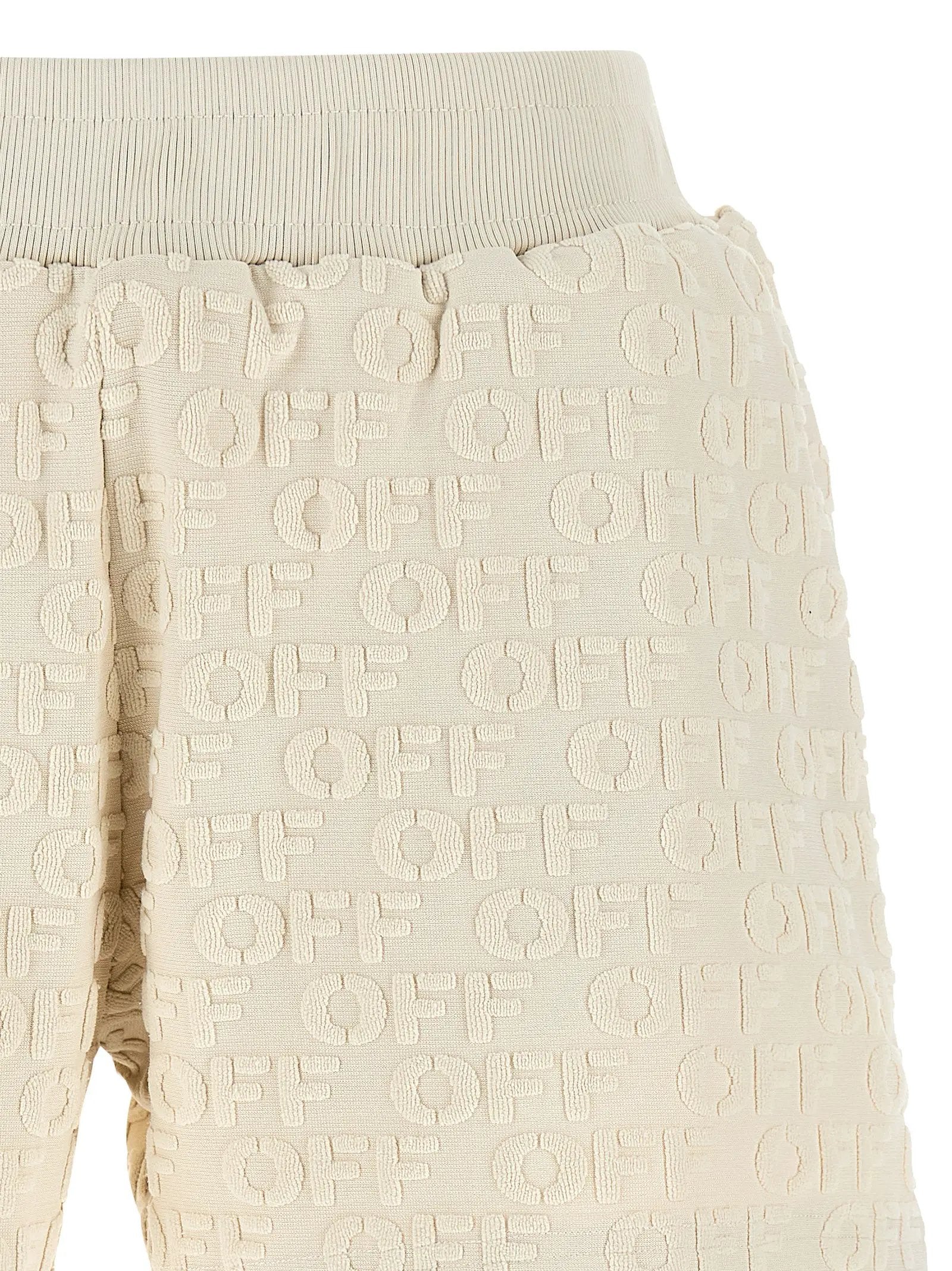 Off-White Beige Cotton Bermuda Shorts