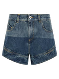 The Attico Blue Cotton Bermuda Shorts
