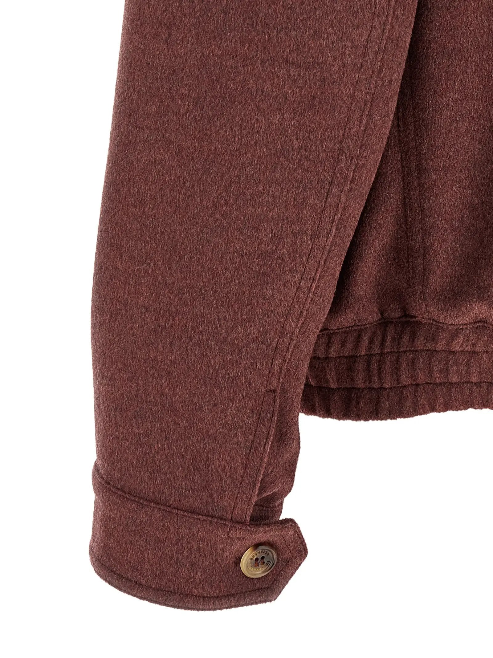 Blouson bomber en laine vierge Bordeaux Brunello Cucinelli