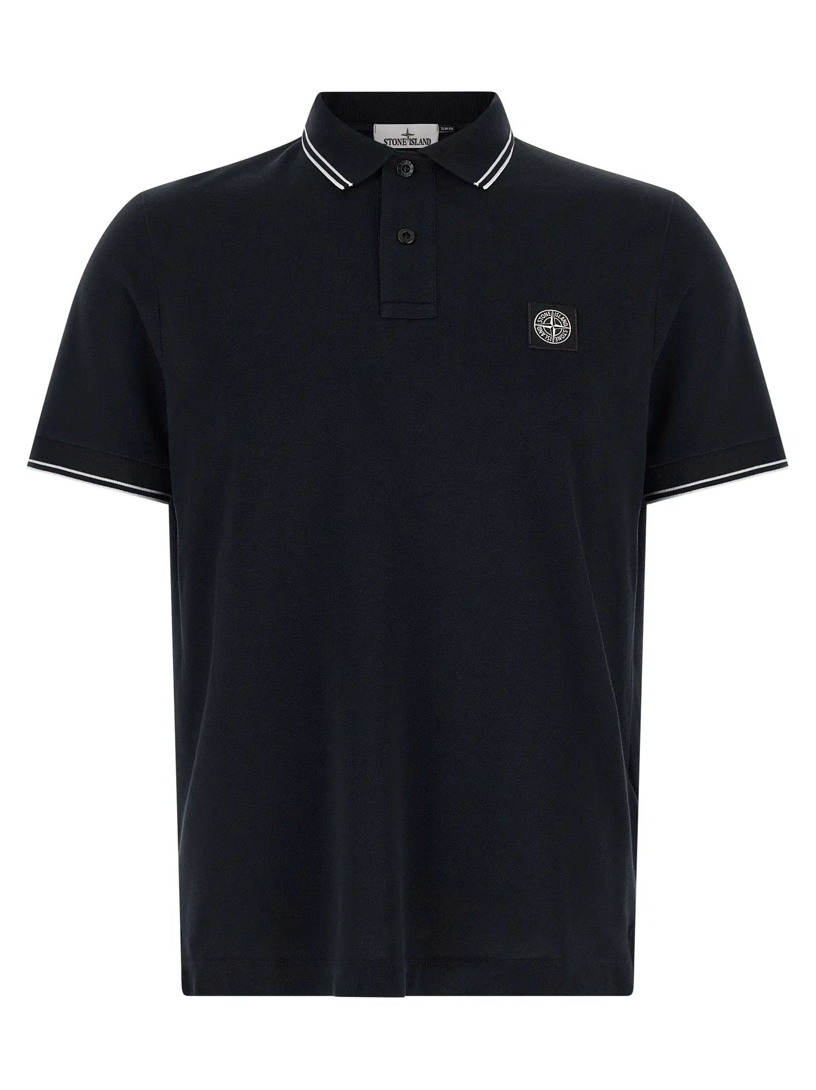 Stone Island Blue Cotton Polo Shirt