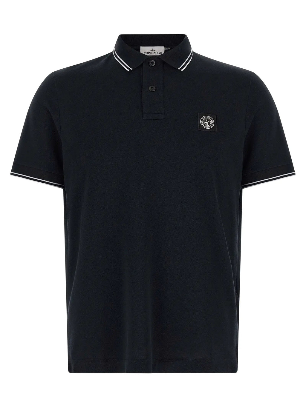 Stone Island Blue Cotton Polo Shirt