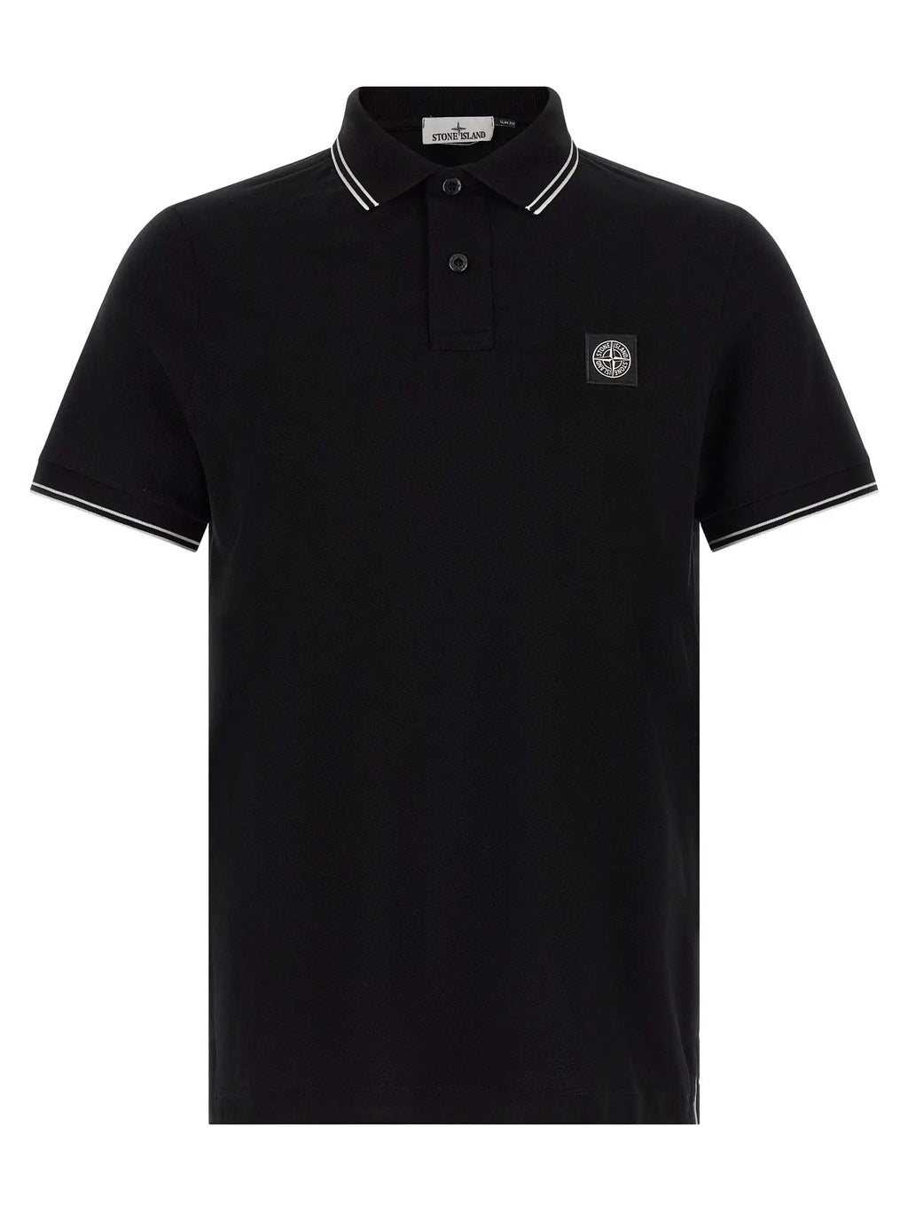 Stone Island Black Cotton Polo Shirt
