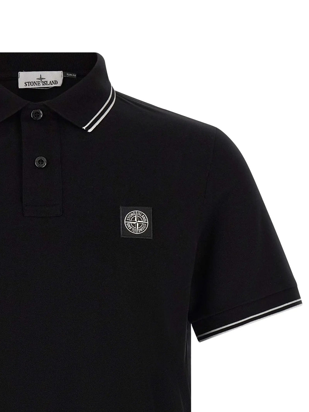 Stone Island Black Cotton Polo Shirt