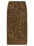 Twinset Brown Viscose Midi Skirt