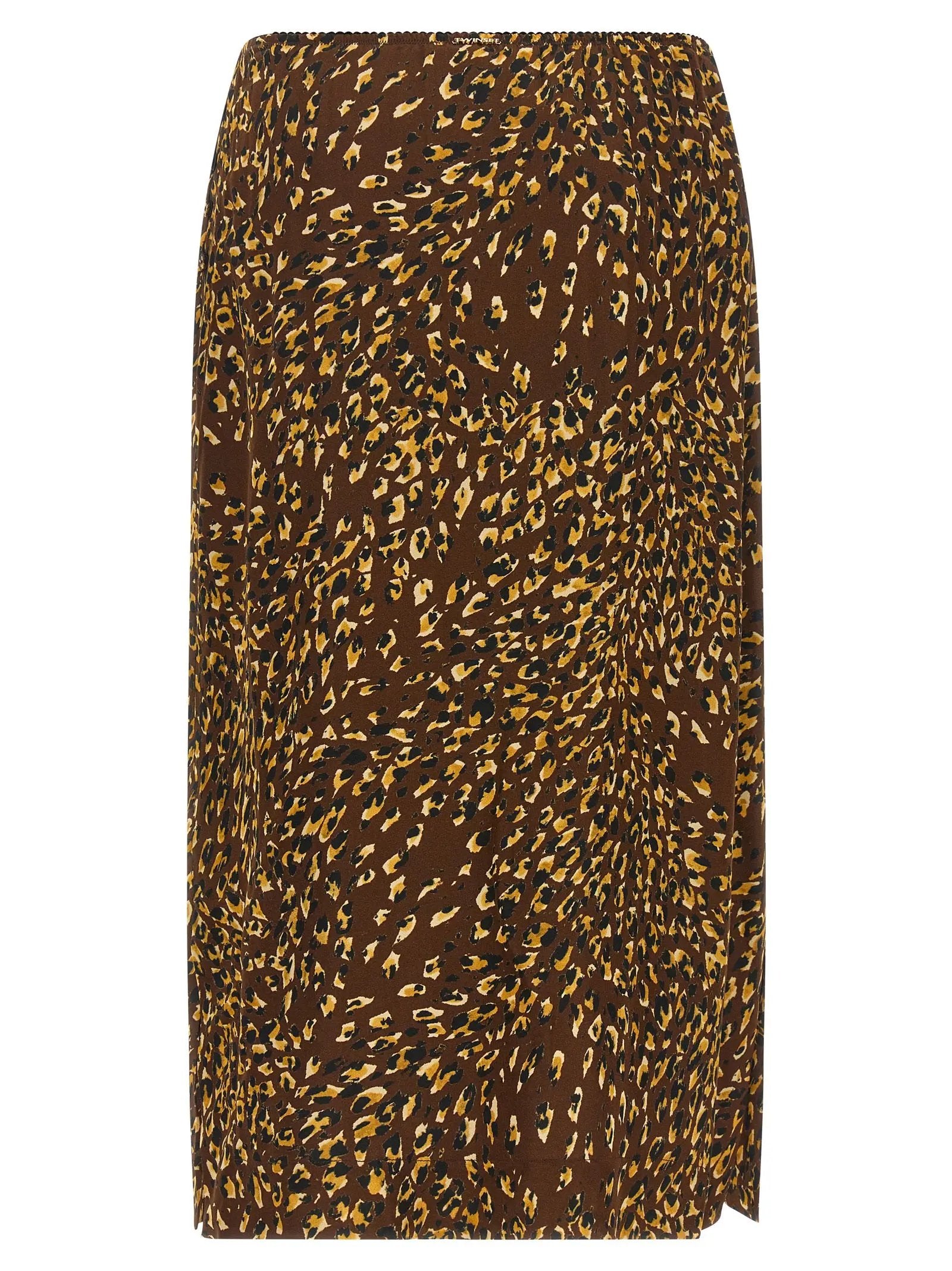 Jupe midi Twinset marron en viscose