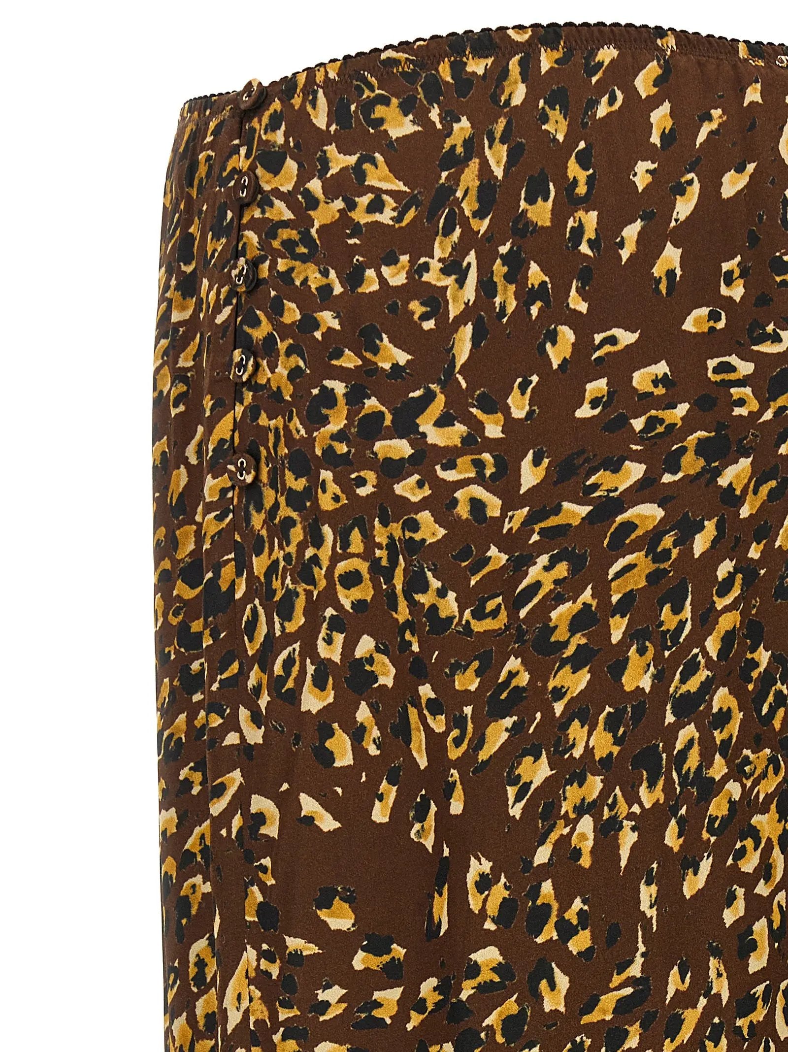 Jupe midi Twinset marron en viscose