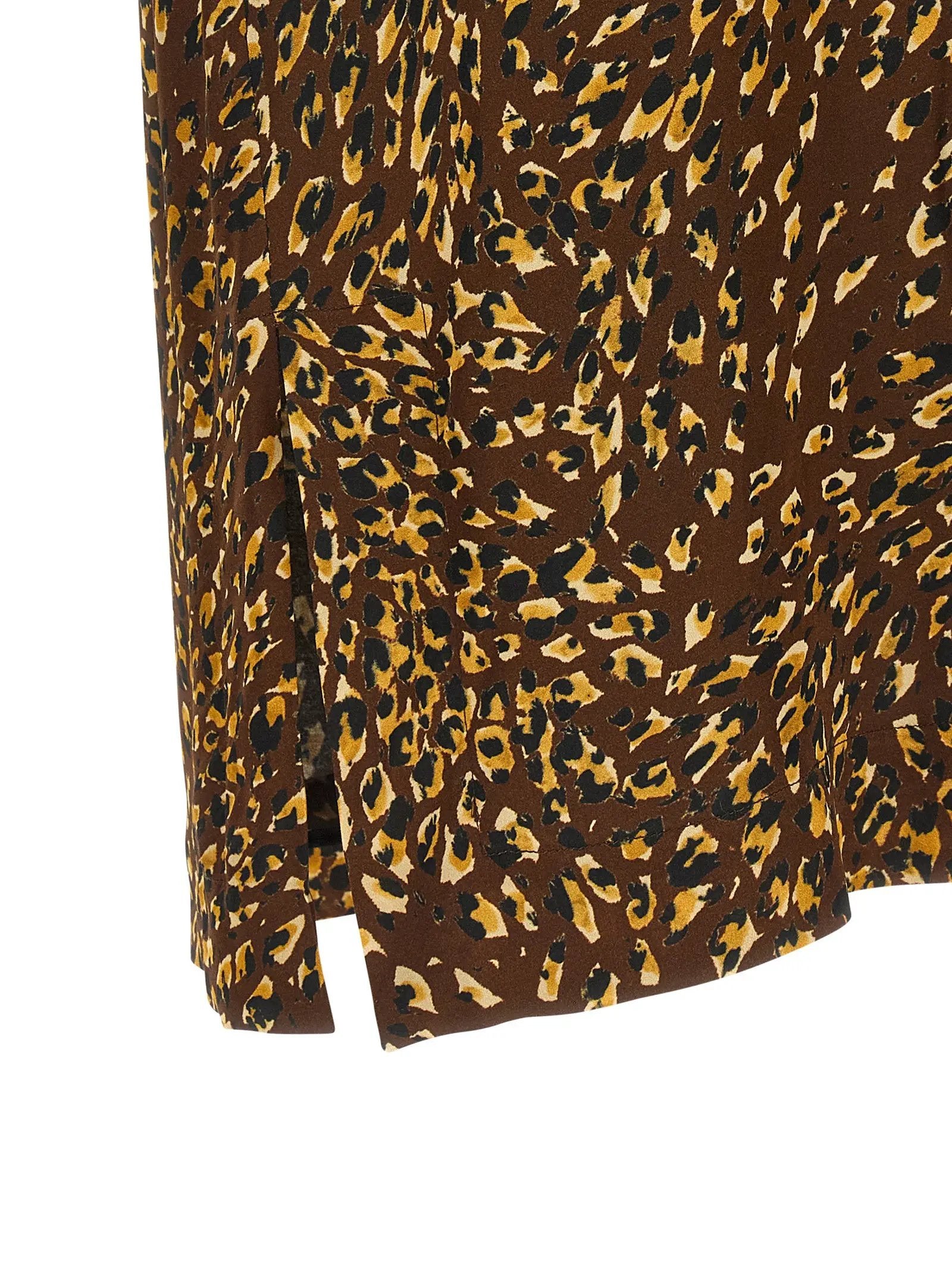 Jupe midi Twinset marron en viscose