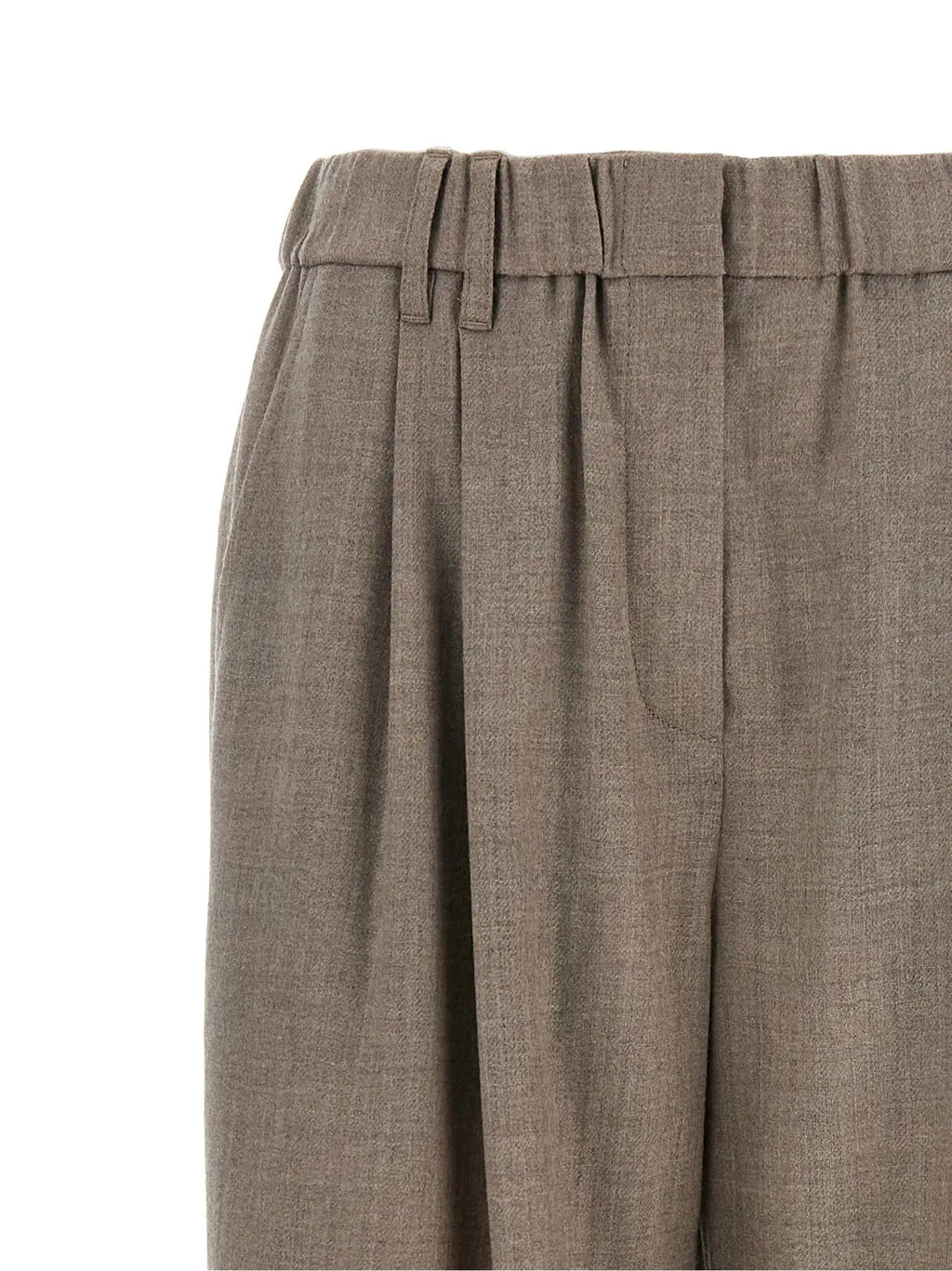 Brunello Cucinelli White Virgin Wool Casual Pants