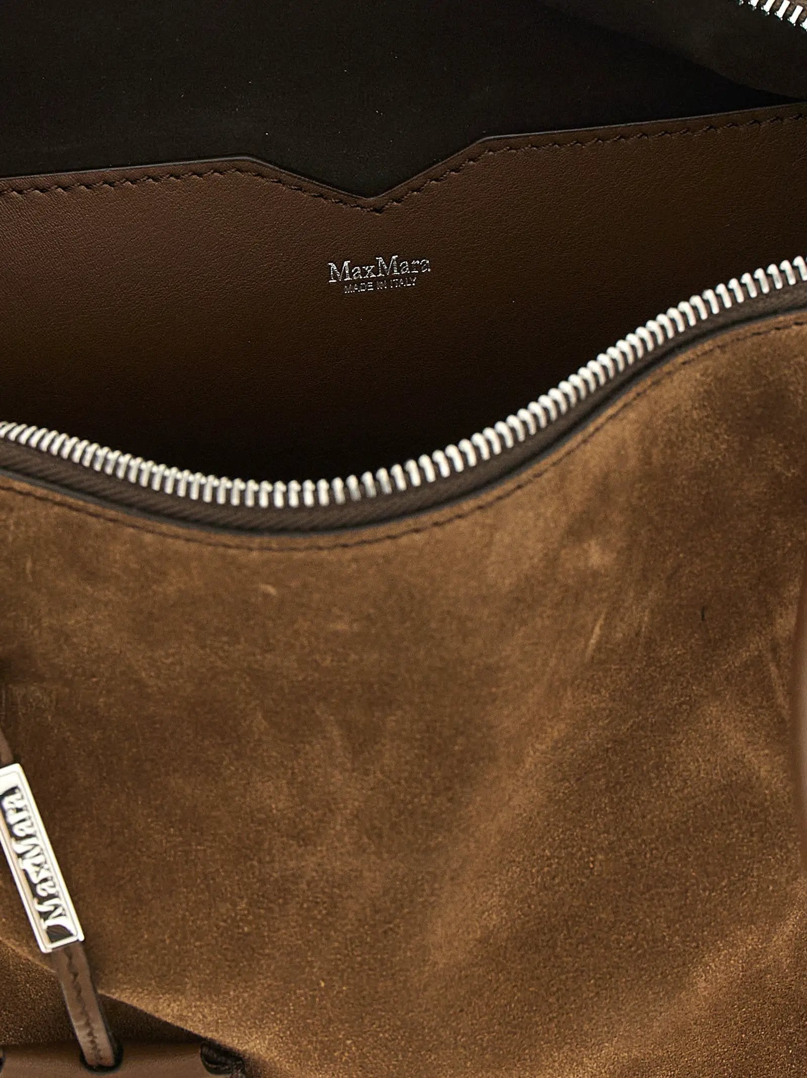 Sac bandoulière Max Mara en cuir de veau marron