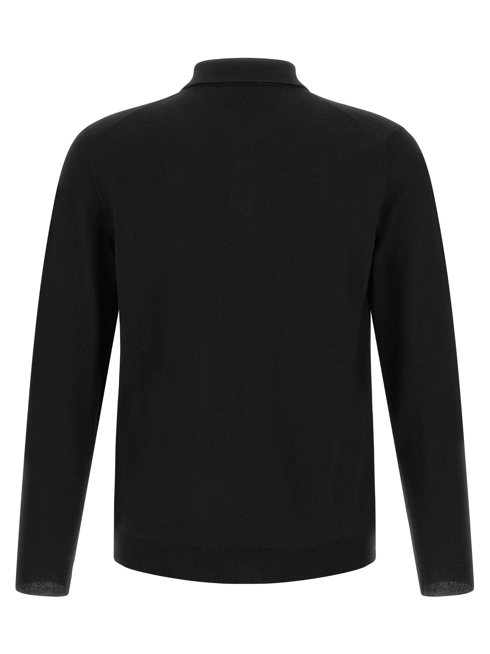 ZANONE Black Virgin Wool Polo Shirt