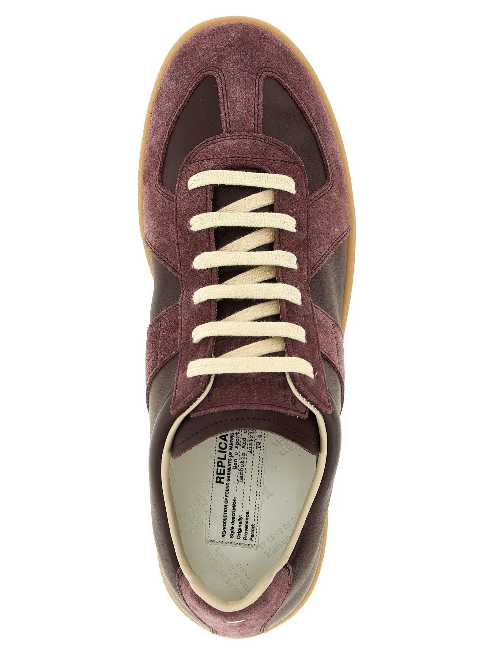 Maison Margiela Maison Margiela Bordeaux Calfskin Low Top Sneakers