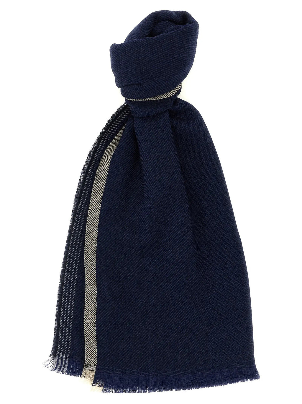 Brunello Cucinelli Blue Wool Scarf