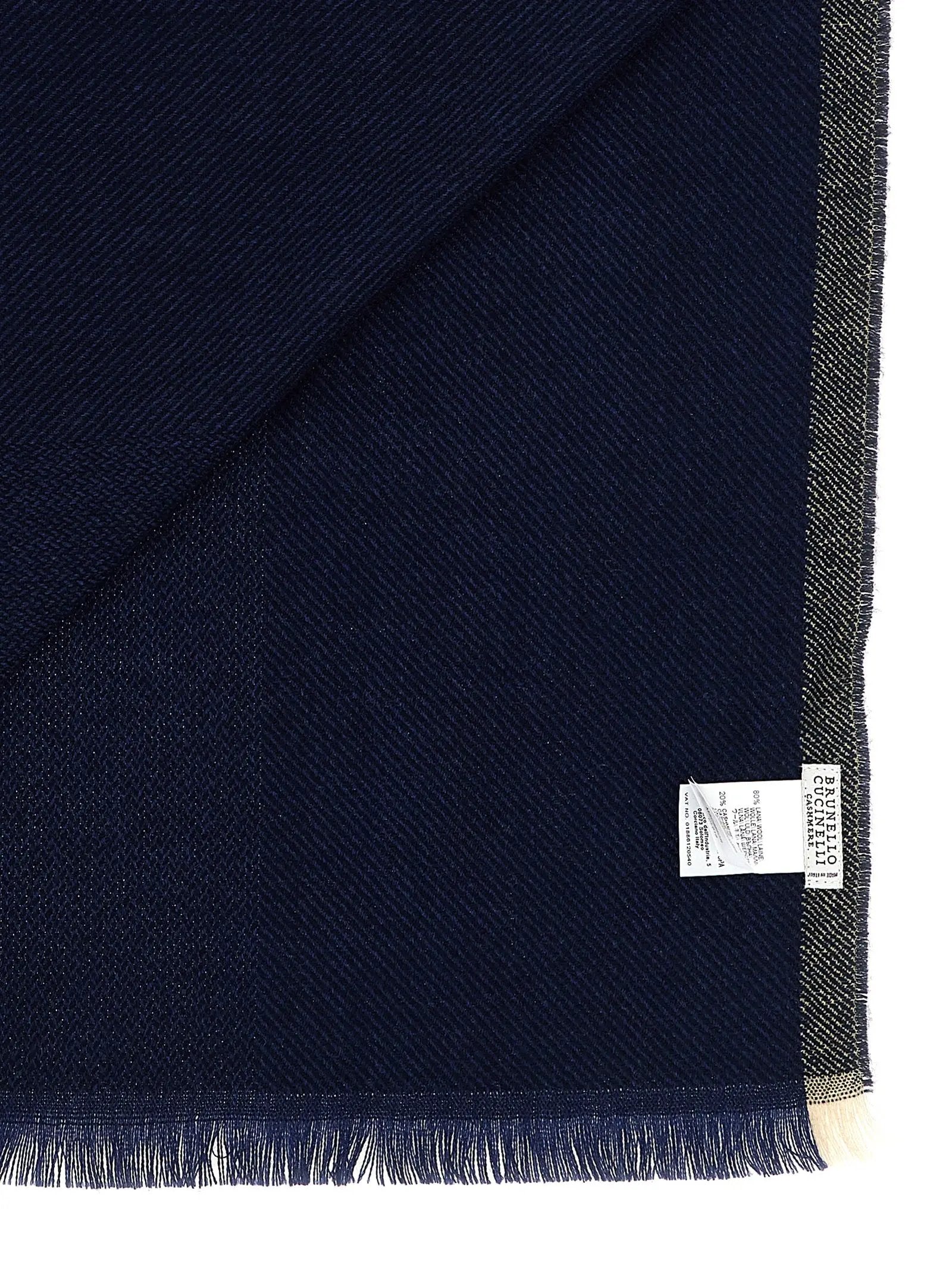 Écharpe en laine bleue Brunello Cucinelli