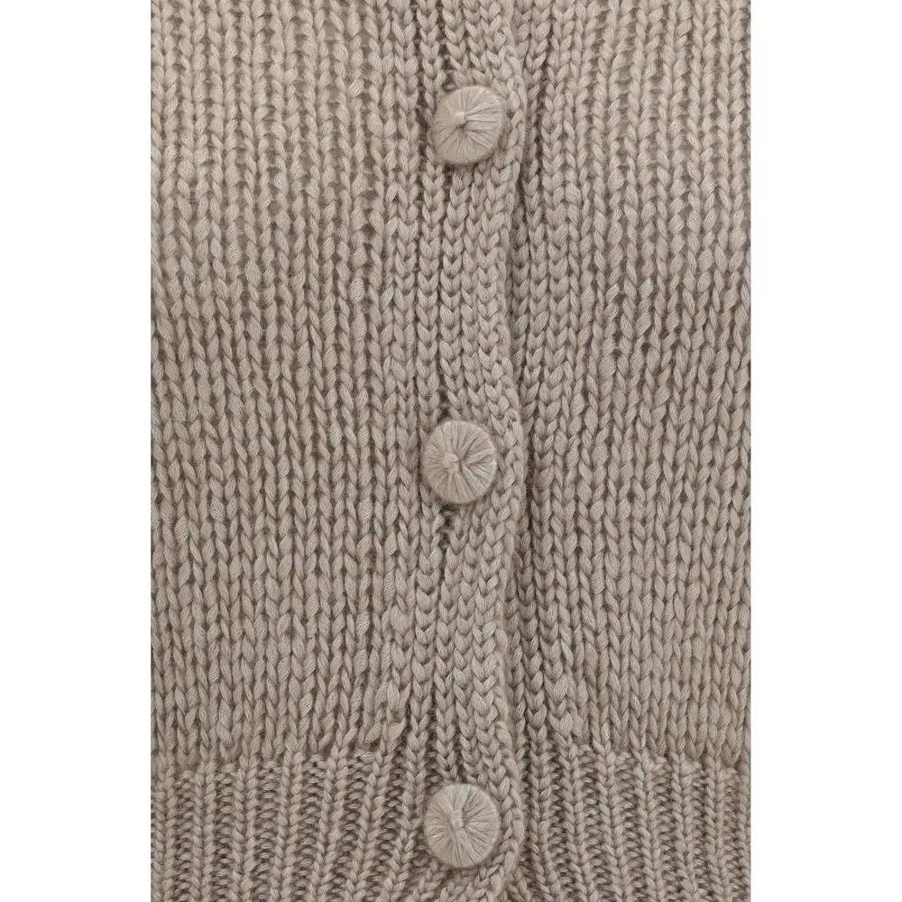 Forte_Forte Beige Silk Cardigan