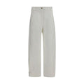 Max Mara White Cotton Cropped Pants