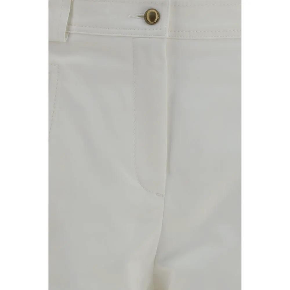 Max Mara White Cotton Cropped Pants