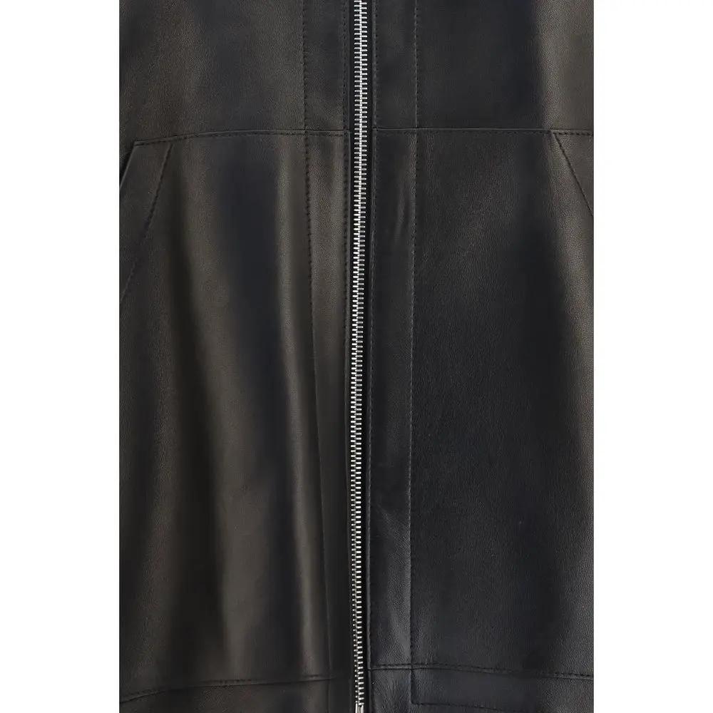 Khaite Black Lamb Ovis Aries Aries Leather Jacket