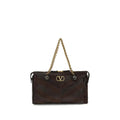 Valentino Garavani Brown Calf Leather Bos Taurus Shoulder Bag