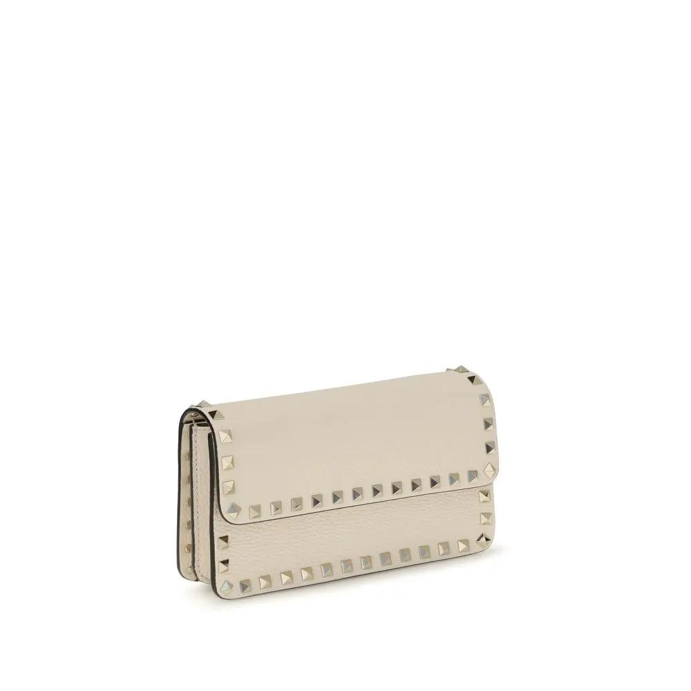 Valentino Garavani Beige Calf Leather Bos Taurus Wallet