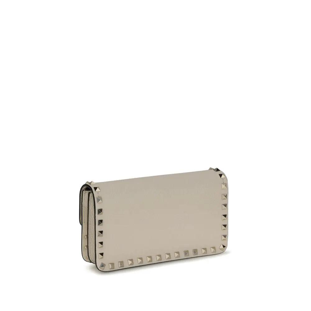 Valentino Garavani Beige Calf Leather Bos Taurus Wallet
