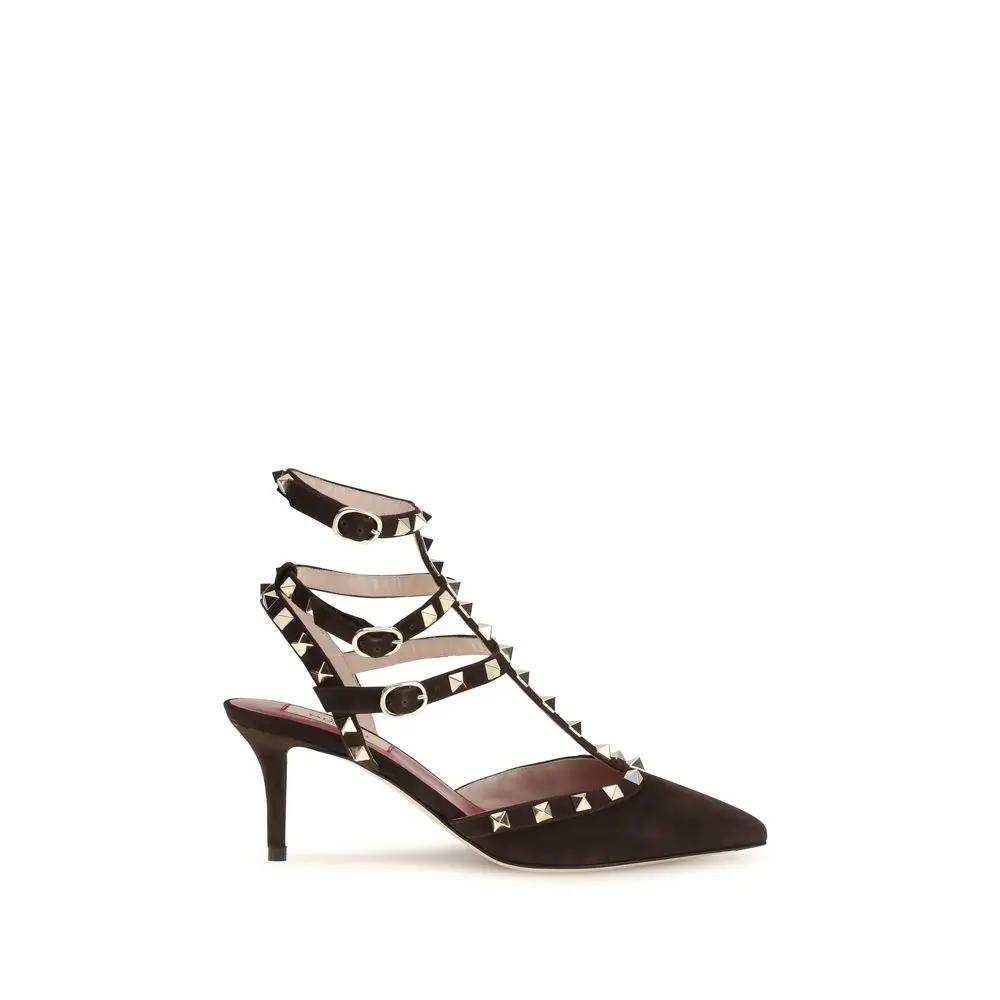Valentino Garavani Brown Suede Leather High Heel Pumps