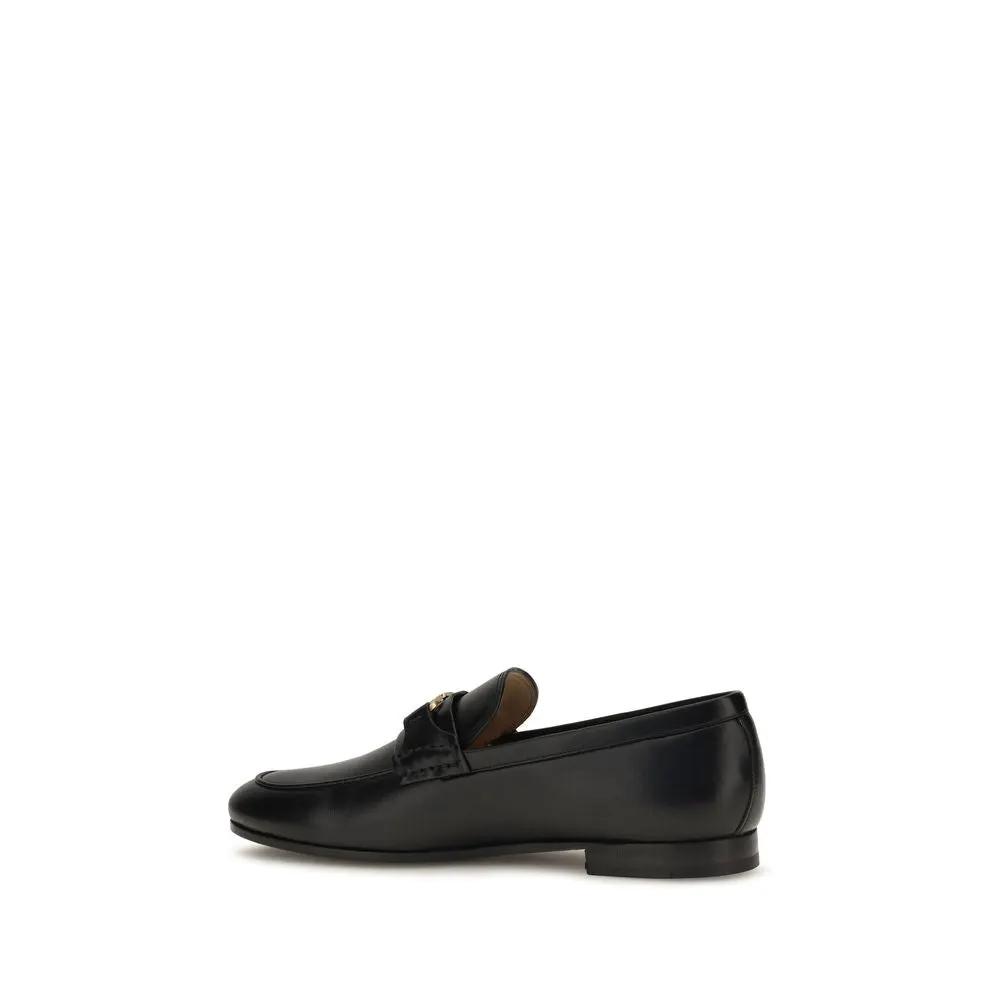 Valentino Garavani Valentino Garavani Black Calf Leather Bos Taurus Slip-On Loafers