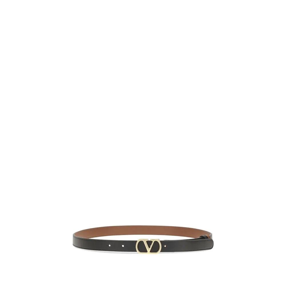 Valentino Garavani Black Calf Leather Bos Taurus Belt