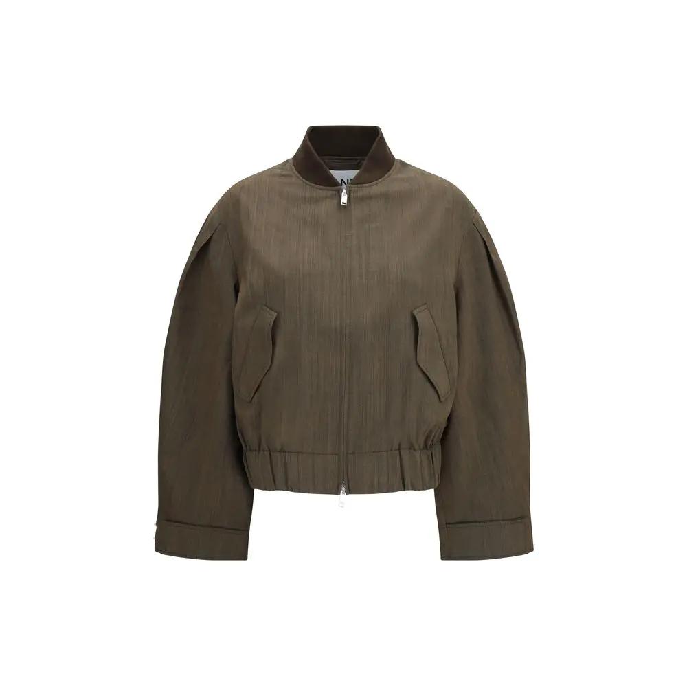 Ganni Bicolor Wool Oves Aries Bomber
