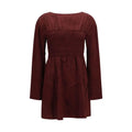 Ganni Bordeaux Acetate Casual Dress
