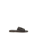 Dolce & Gabbana Brown Calf Leather Bos Taurus Flat Sandals