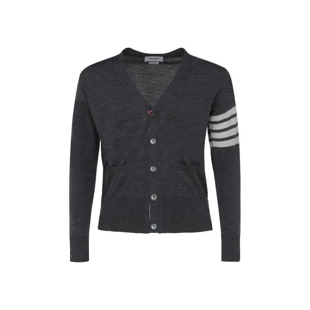 Thom Browne Gray Wool Oves Aries Cardigan