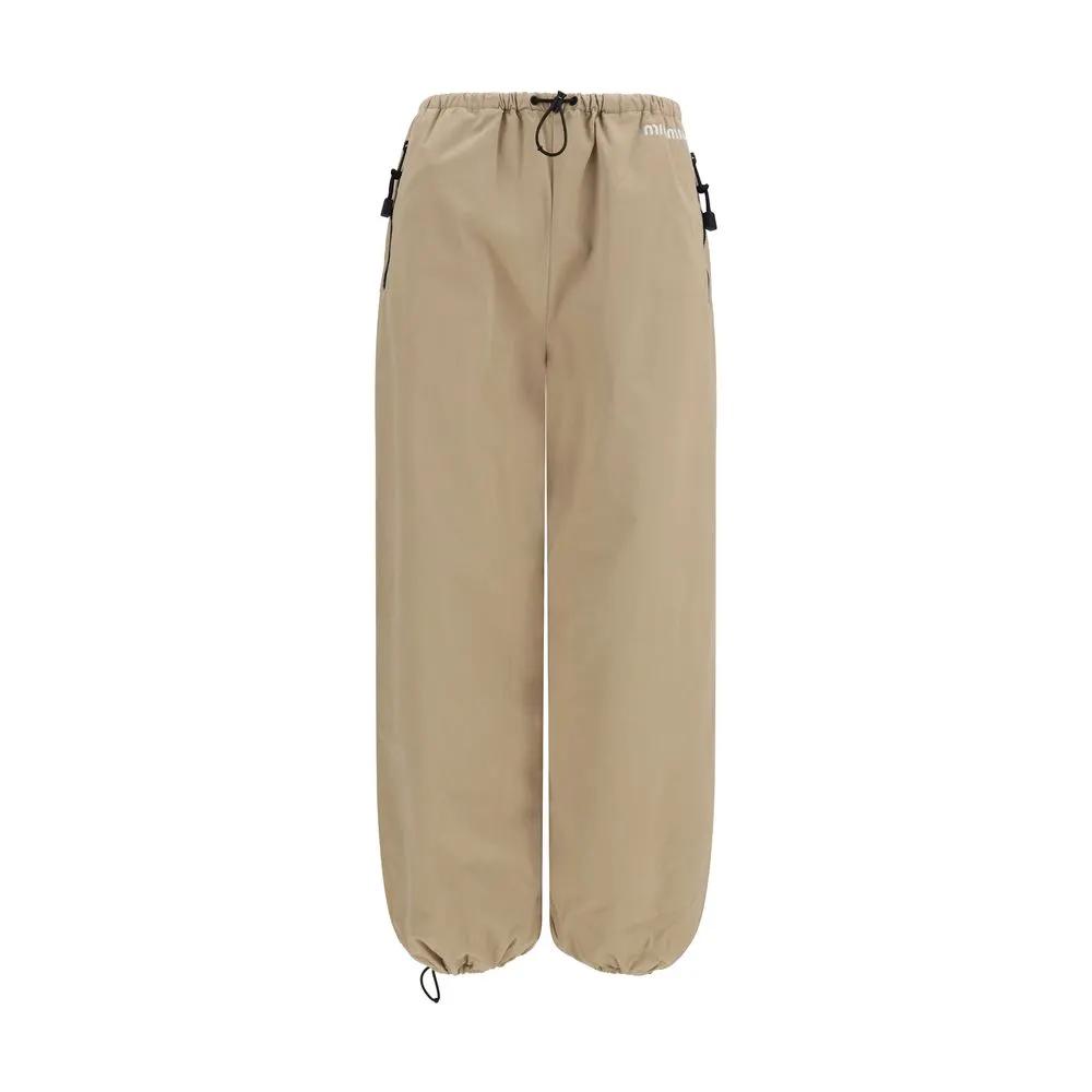 Miu Miu Beige Cotton Athletic Pants
