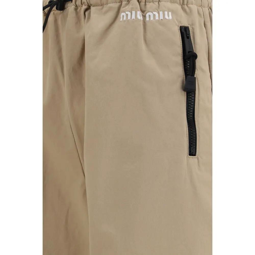 Miu Miu Beige Cotton Athletic Pants