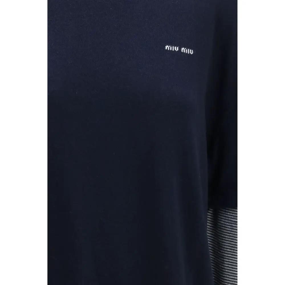 Miu Miu Blue Wool Oves Aries Sweatshirt
