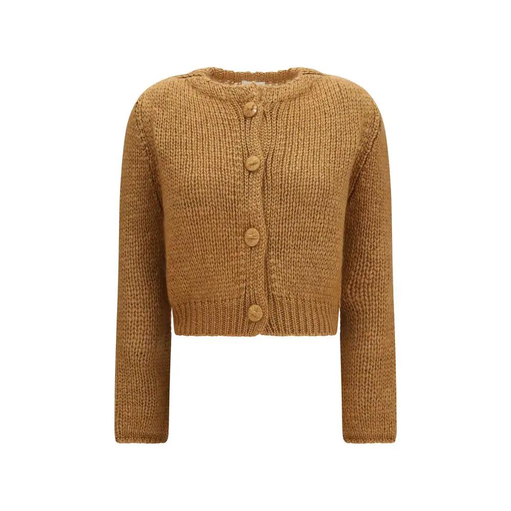Forte_Forte Forte_Forte Brown Silk Cardigan