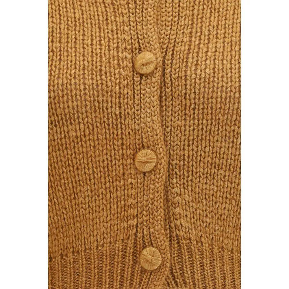 Forte_Forte Forte_Forte Brown Silk Cardigan