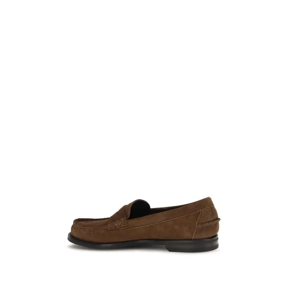 Prada Prada Brown Suede Leather Slip-On Loafers