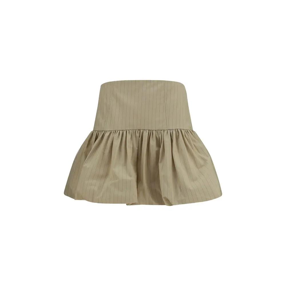 Ganni Ganni Beige Cotton Mini Skirt