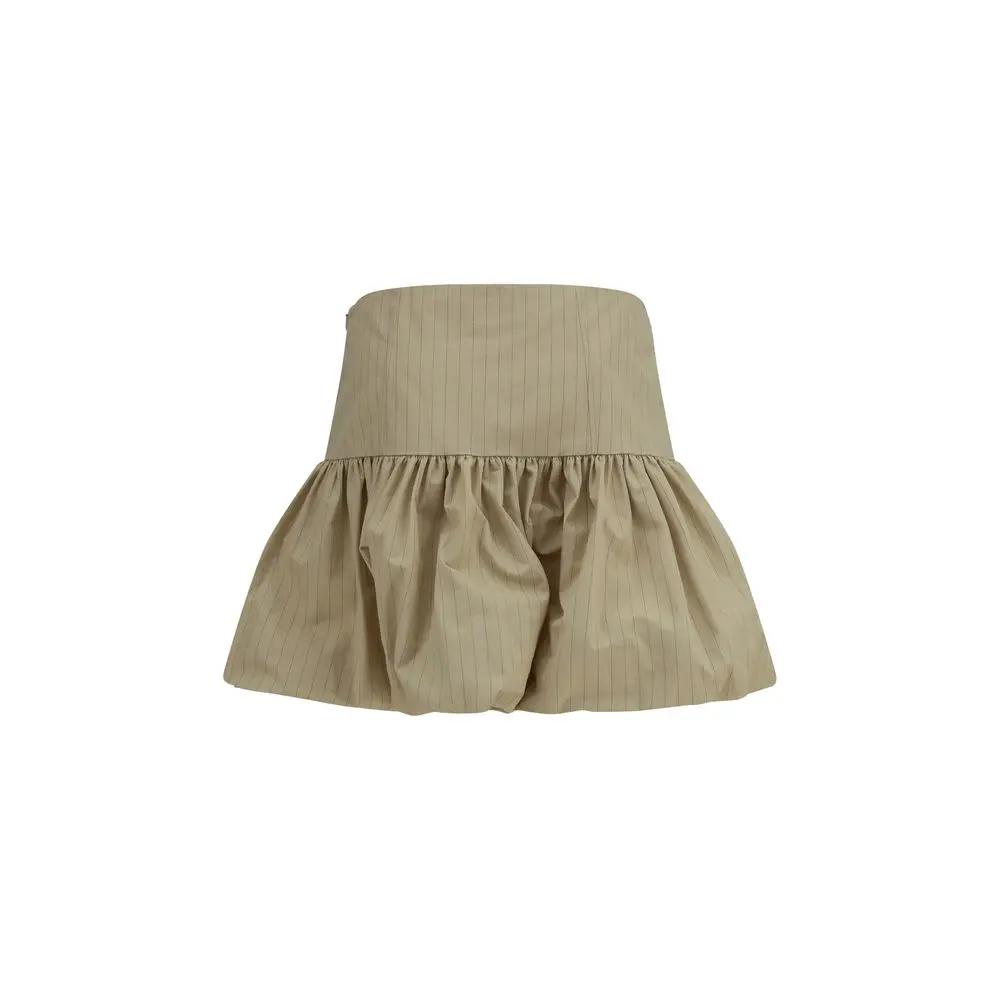 Ganni Ganni Beige Cotton Mini Skirt