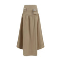 Ganni Ganni Beige Cotton Midi Skirt