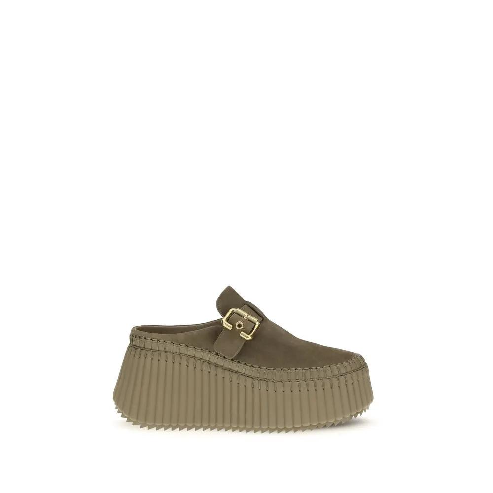 Chloé Chloé Bicolor Calf Leather Bos Taurus Mules