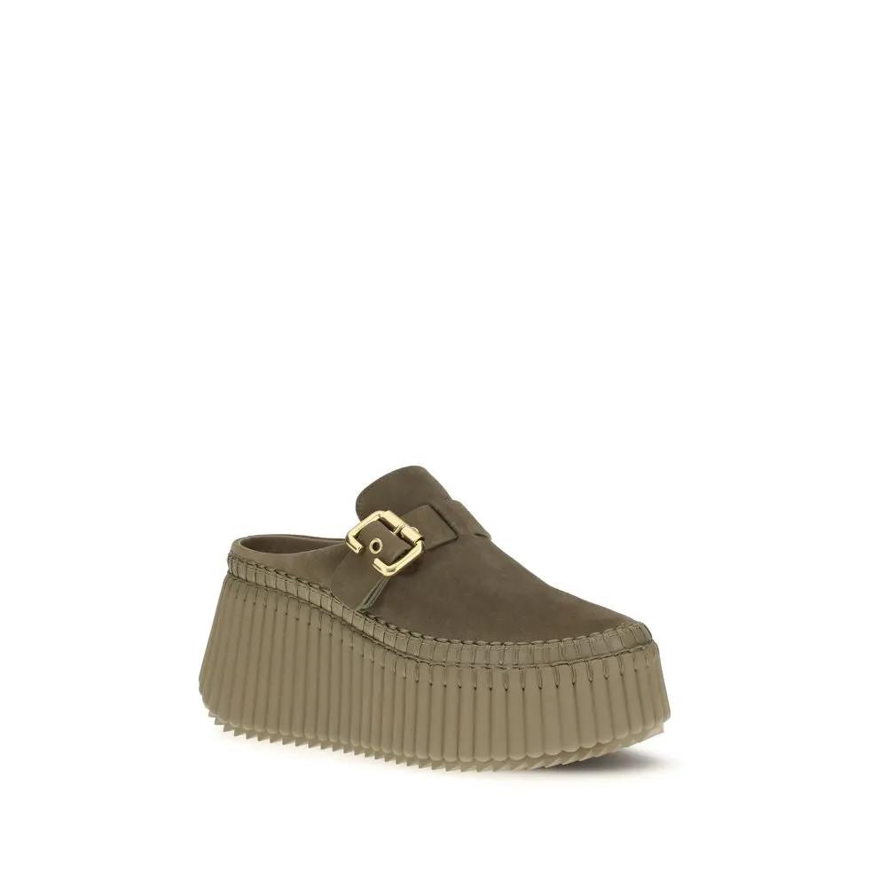 Chloé Chloé Bicolor Calf Leather Bos Taurus Mules