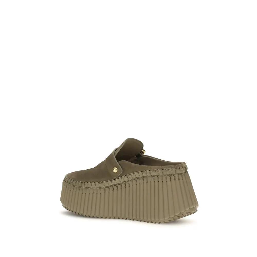 Chloé Chloé Bicolor Calf Leather Bos Taurus Mules