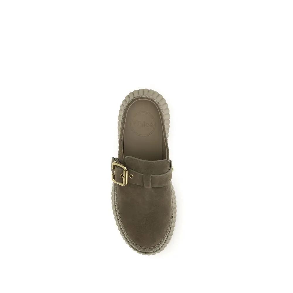 Chloé Chloé Bicolor Calf Leather Bos Taurus Mules
